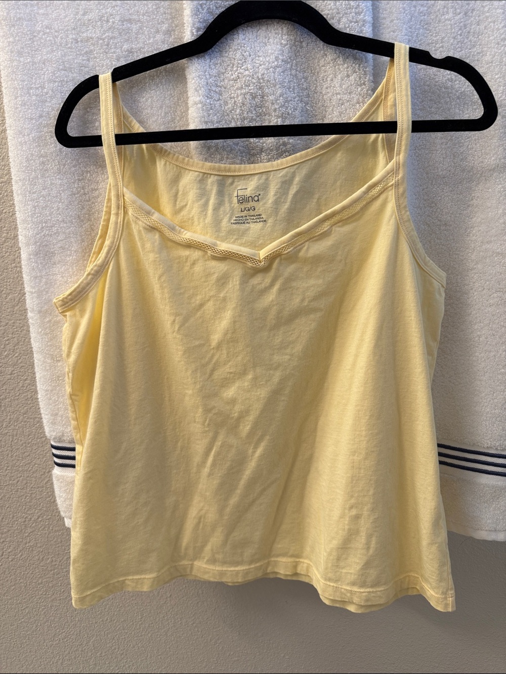 Felina Butter Yellow Cotton Camisole Tank Top